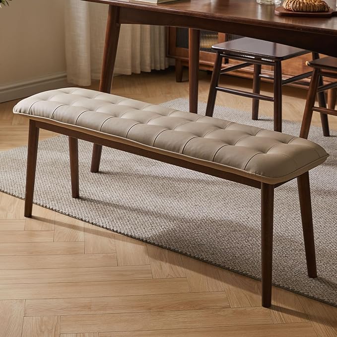 Entryway Bench, Solid Wood Dining Bench, Midcentury End of Bed Bench by Cttasty