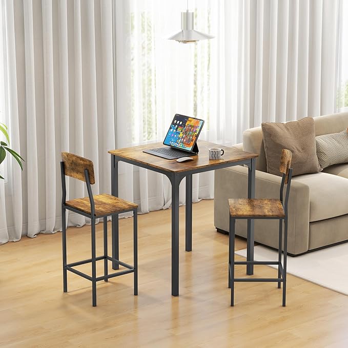 HOMCOM 3-Piece Counter Height Bar Table - Image 6