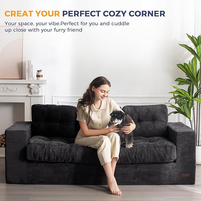 MAXYOYO 3 Seater Couch for Living Room, Boneless Couch - Image 4