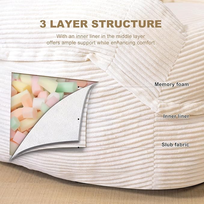 Giant Bean Bag Chair with Armrests - Image 5