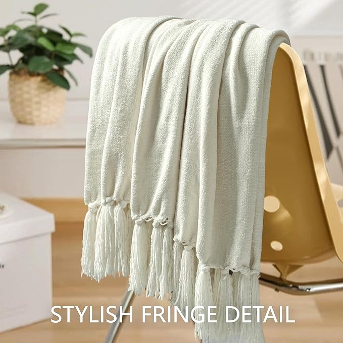 Chenille Throw Blanket for Couch 50"X 60", Soft Cozy Throws - Image 7