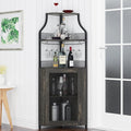 GAOMON Rustic Modern Corner Wine Cabinet, 5-Tiers Liquor Cabinet by GAOMON