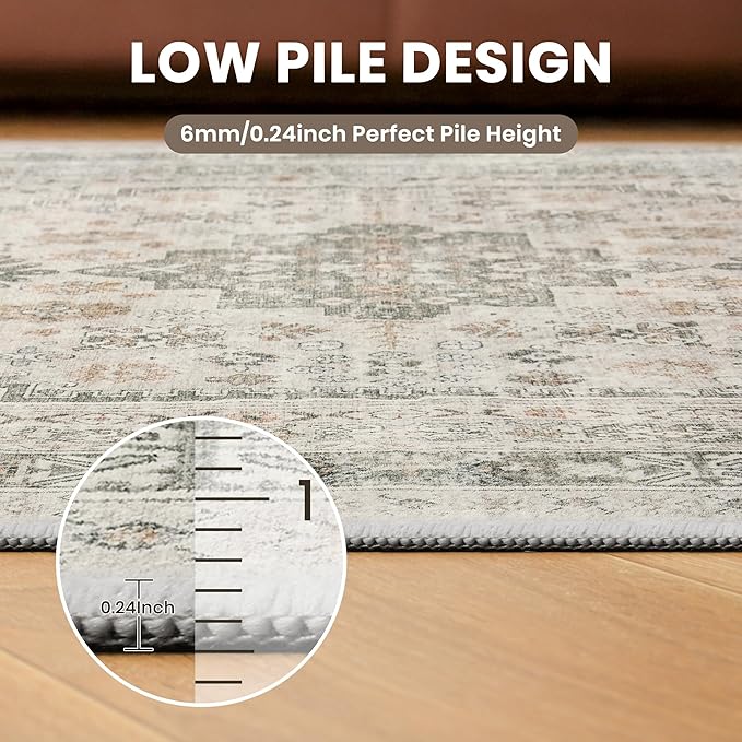 zesthome 6x9 Area Rug, Super Soft Washable Rugs - Image 7
