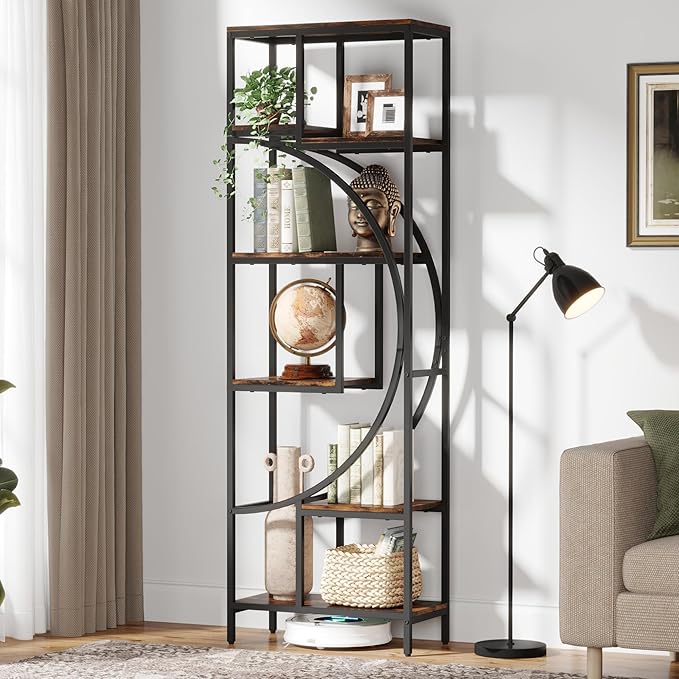 Geometric Bookshelf, 70.9" Tall Bookcase by Celaform