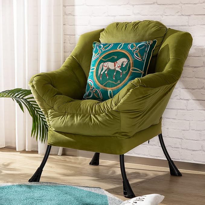 HollyHOME Modern Fabric Large Lazy Chair, Accent Oversized Comfy Reading Chair - Image 4
