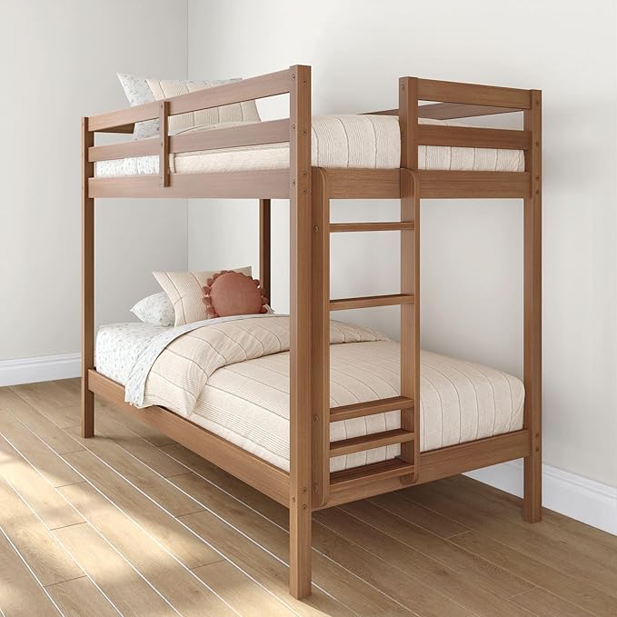 Grain & Grove Bear Twin Over Twin Bunk Bed, Sturdy Bunk Bed Frame by GrainGrove