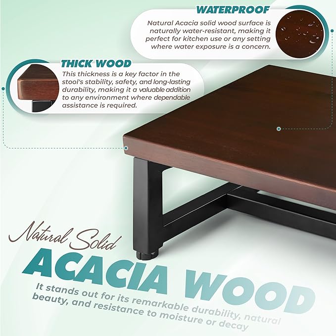 Wooden Step Stool – Heavy Duty One Step Stool - Image 2