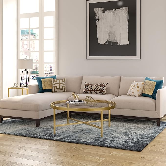 Henn&Hart 36" Wide Round Coffee Table - Image 2