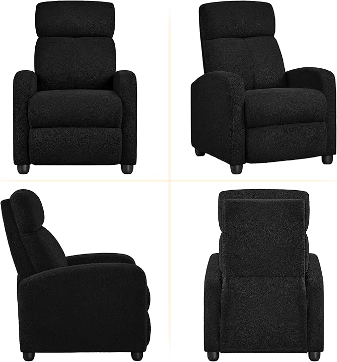 Yaheetech Boucle Recliner Chair Single Sofa Home Theater Seating Adjustable - Image 8