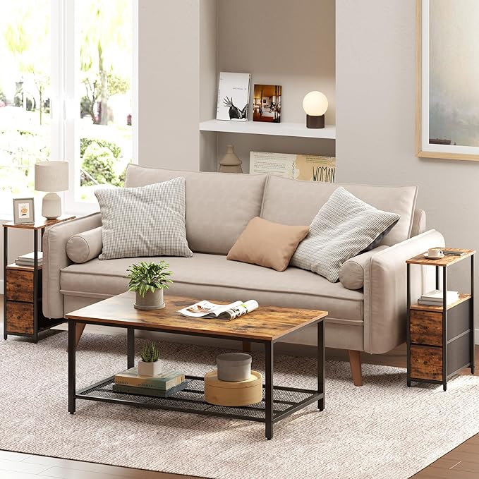 TUTOTAK Small Narrow End Table, Side Table, Nightstand - Image 2