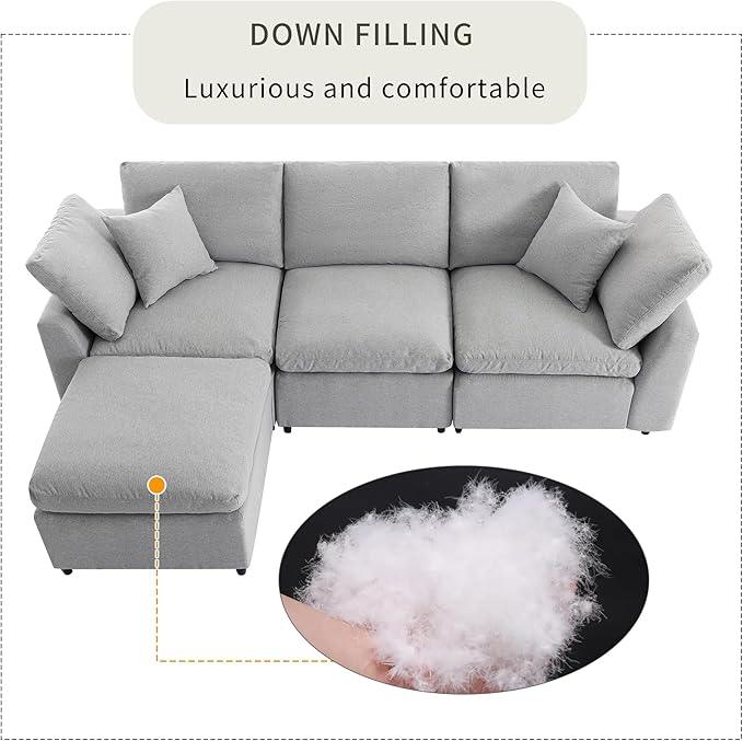 104.3 Inch L-Shaped Modular Sectional Sofa - Image 5