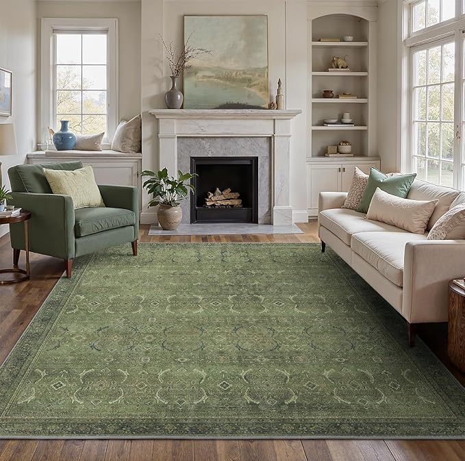 9X12 Area Rugs Machine Washable Rugs by BESBLEE
