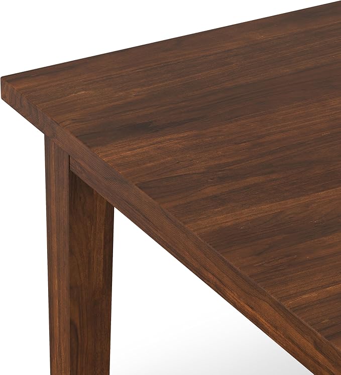 SIMPLIHOME Eastwood Square Dining Table, Solid Wood Walnut Veneer in Walnut - Image 6