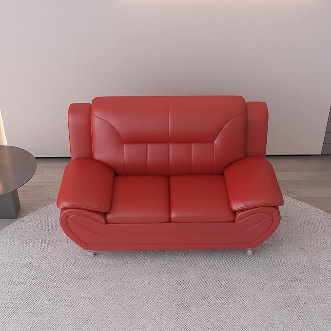 Container Furniture Direct Michael Modern Faux Leather Upholstered Stainless - Image 17