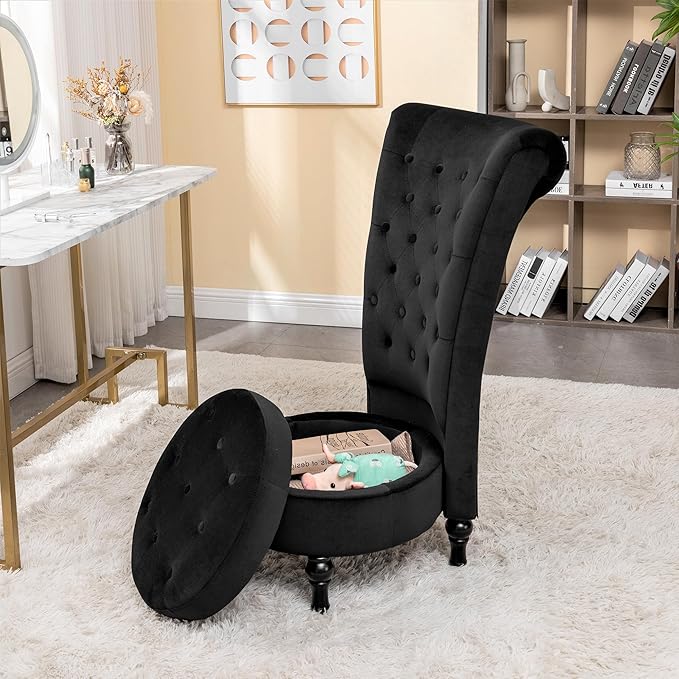 Container Furniture Direct Royal High-Back Velvet Accent Chair - Image 16