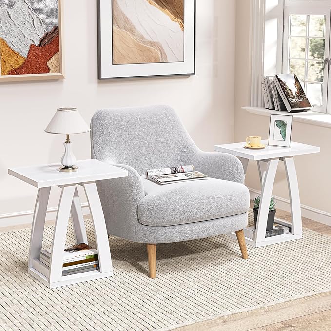 End Tables Living Room Set of 2. Side Tables Living Room. Side Table Beside - Image 8