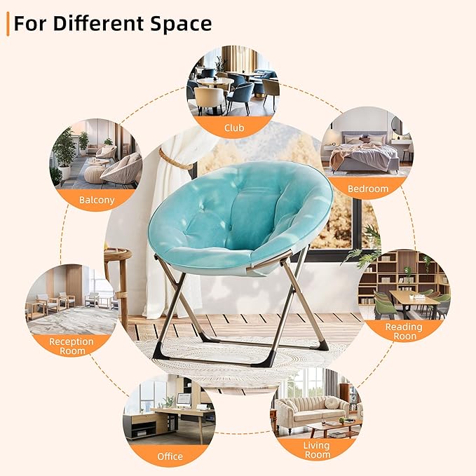 Comfy Saucer Chairs, Cozy Faux Fur Living Room Chair - Image 5