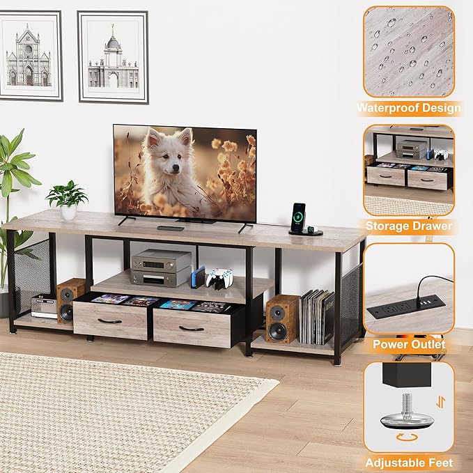 TV Stand with Drawers and Power Outlets - Image 4