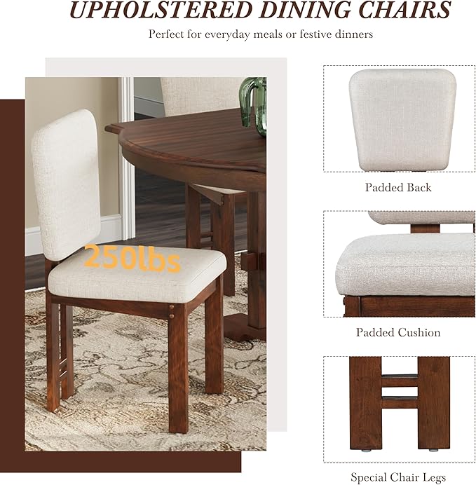 Ball & Cast 6 Pieces 78inch Extendable Wood Dining Table Set - Image 6