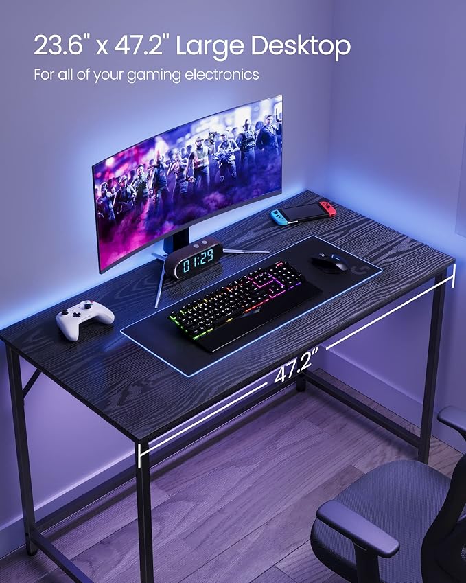 VASAGLE Computer Desk, Gaming Desk, Home Office Desk, - Image 6