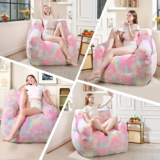 Large Bean Bag Chairs for Adults & Kids, 3FT Memory Foam Bean Bags - Image 5