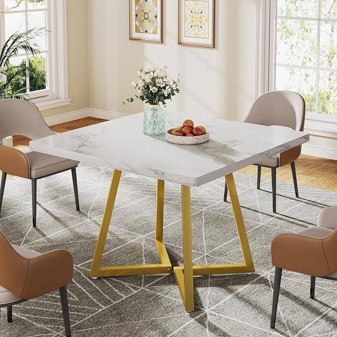 Tribesigns Square Dining Table for 2, 31.5" Modern Dinner Table by Tribesigns