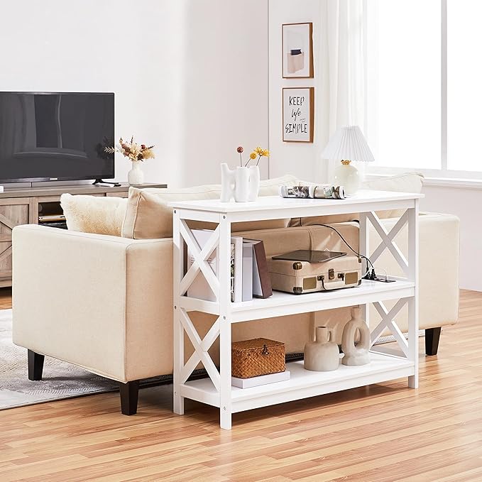 Yaheetech Entryway Table with Storage Shelves, Console Table with Power Outlets - Image 4