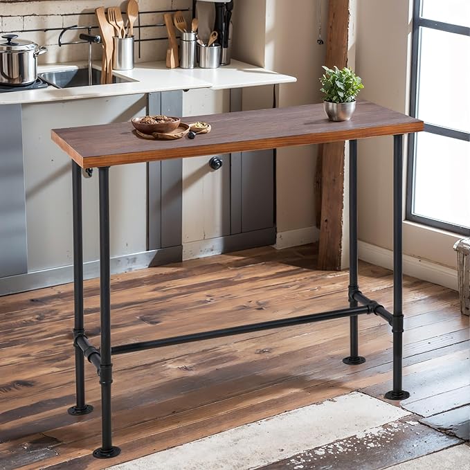 Rustic Dinner Table for Kitchen Dining Room 41.3inch Height Industrial - Image 6