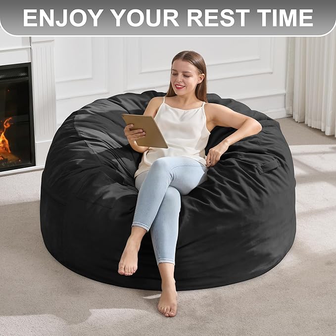 Hobestluk 4FT Bean Bag Chair Giant Bean Bag Chairs - Image 7