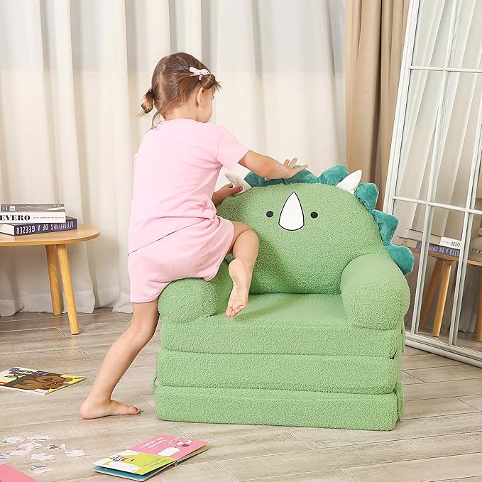 Foldable Kids Sofa, Triceratops Toddler Couch - Image 6