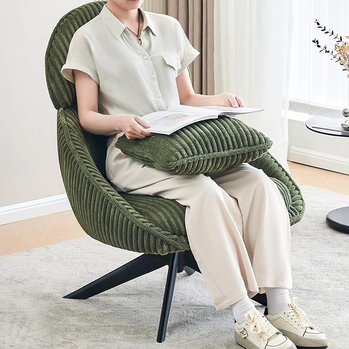 Furniliving Upholstered Swivel Accent Chair - Image 4