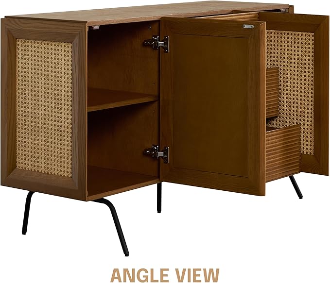 NTC MOSSIC Sideboard with 2 Doors and 3 Drawers, Buffet Cabinet with Natural - Image 6