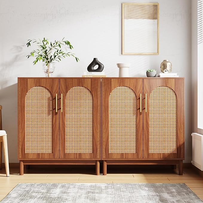 Tribesigns Set of 2 Rattan Sideboard Buffet by Tribesigns