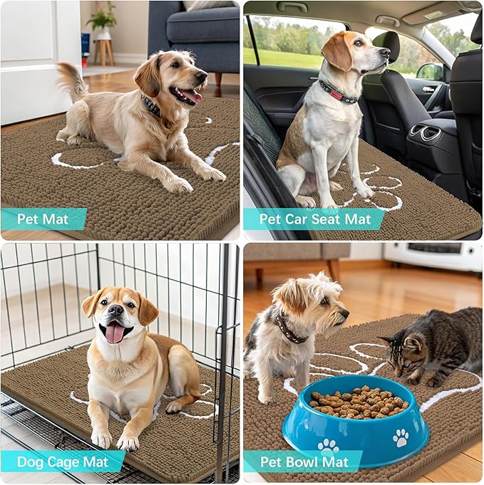 OLANLY Door Mat for Muddy Dog Paws 36x24, Ultra Absorbent Chenille Mud Doormat - Image 7