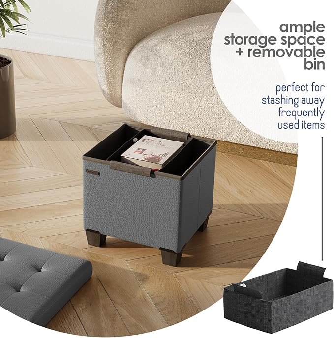 STORAGEBUD Storage Ottoman Cube - Image 4