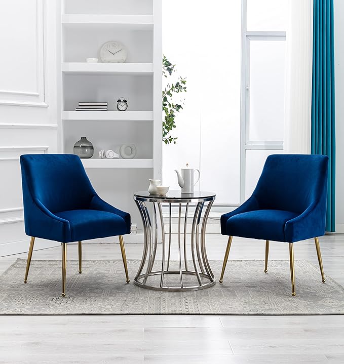 Velvet Dining Chairs Set of 2, Furniture Collection Modern Contemporary - Image 2