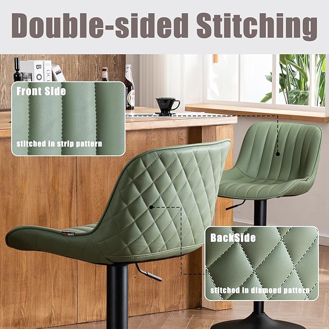 YOUNIKE Bar Stools Set of 2 Counter Height Barstools - Image 3