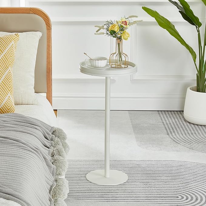 Round Drink Table, Pedestal Tables, Small Round Side Table - Image 7
