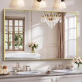 YIROMAN Bathroom Mirror 60"x40", Large Brushed Gold Bathroom Mirror by Unknown