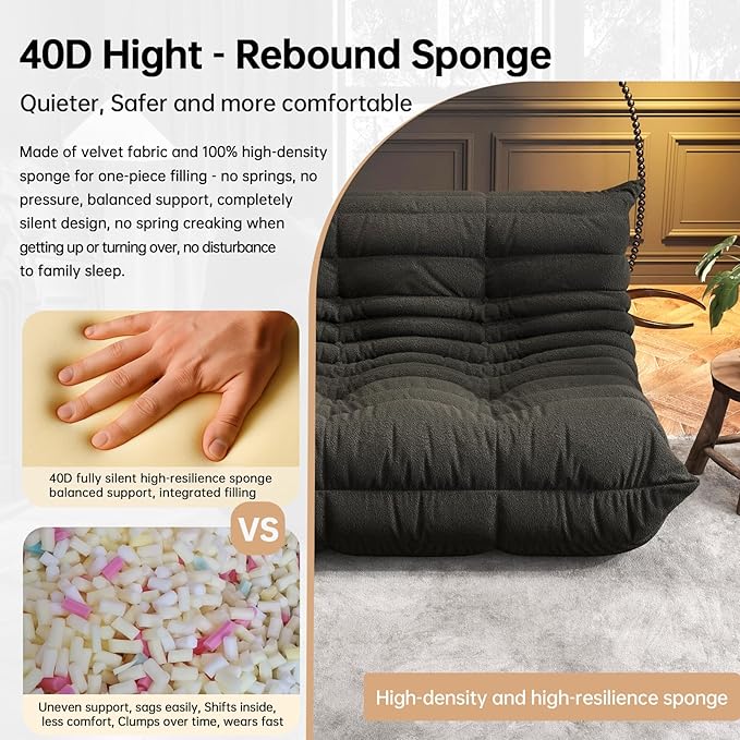Bean Bag Chairs for Adults, Memory Foam Couch Loveseat Sofa Chair, Soft Teddy - Image 4