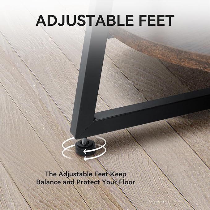 Round Coffee Table, 2-Tier Circle Coffee Table - Image 4