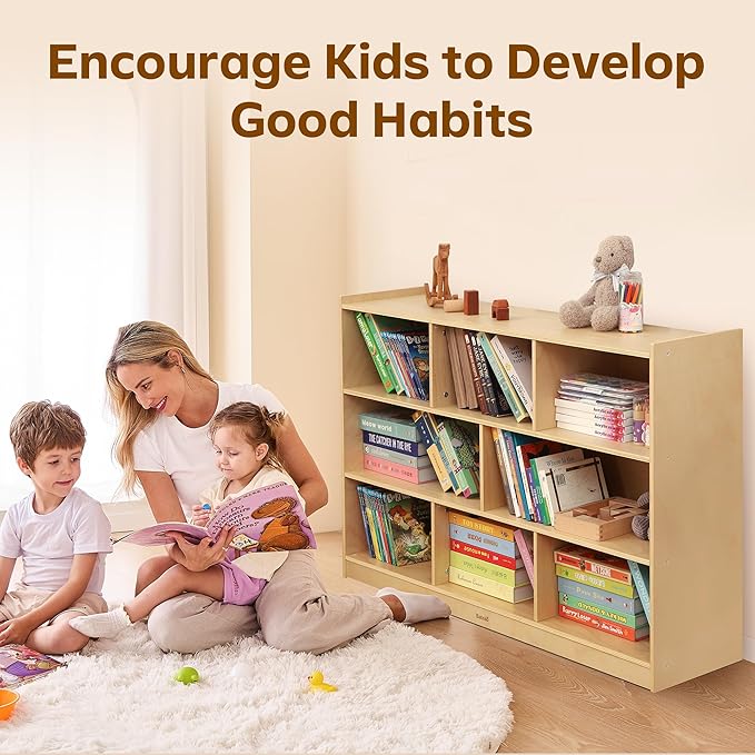 Toy Storage Organizer for Kids Room, Wooden Kids Bookshelf for Classroom - Image 5