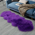 duduta Purple Faux Sheepskin Runner Rugs 2x6 ft, Fluffy Shag Bedroom Rug Fur by Duduta