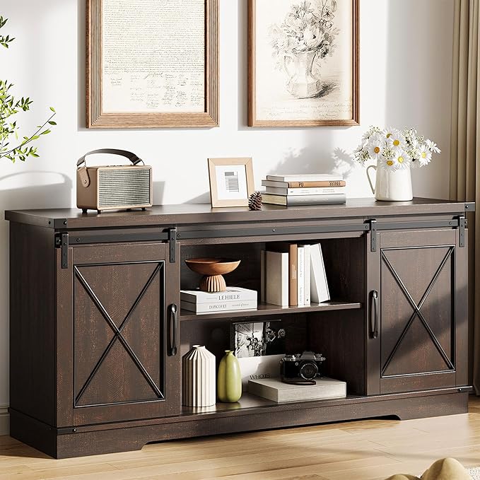 IDEALHOUSE Farmhouse TV Stand and Entertainment Center - Image 8