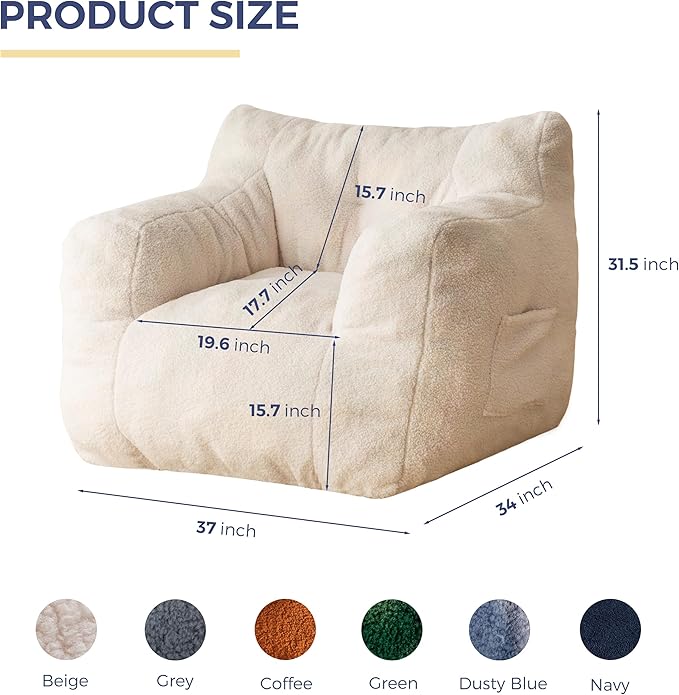 MAXYOYO Bean Bag Chair, Tufted Bean Bag Sofa - Image 2