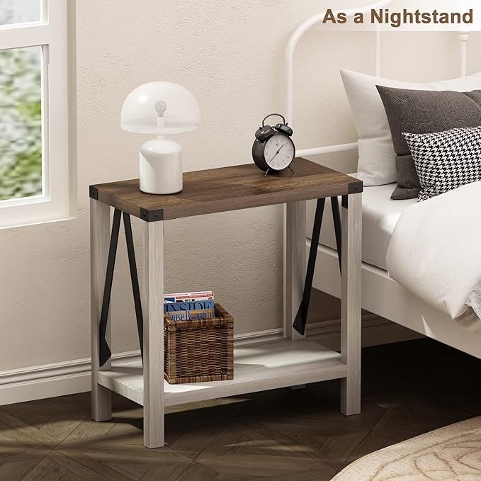 ChooChoo Farmhouse End Table for Small Spaces, Narrow Side End Table - Image 7