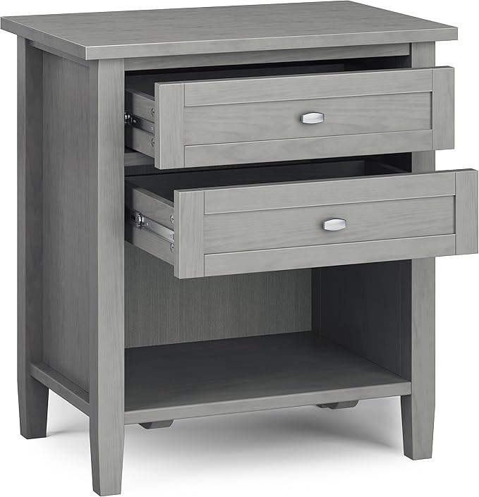 SIMPLIHOME Warm Shaker SOLID WOOD 24 Inch Wide Transitional Bedside Nightstand - Image 4