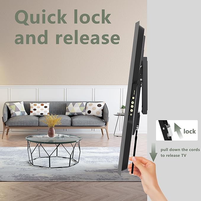 UL Listed Fixed TV Wall Mount for 37-82 Inch Screens, Low Profile TV Mount Fits - Image 3