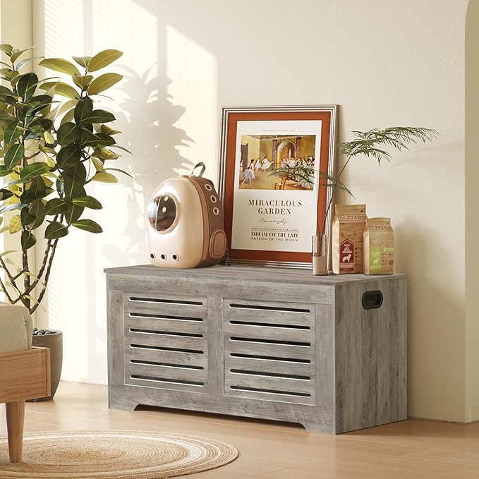 DINZI LVJ Storage Chest, 43.3” Wooden Toy Box - Image 7