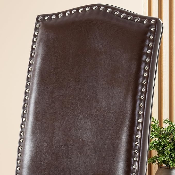 Stylish Upholstered Parsons Dining Chair PU Faux Leather - Image 7